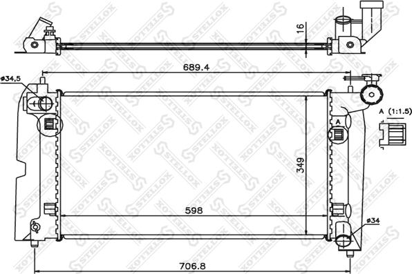 Stellox 10-25362-SX - Радіатор, охолодження двигуна autozip.com.ua