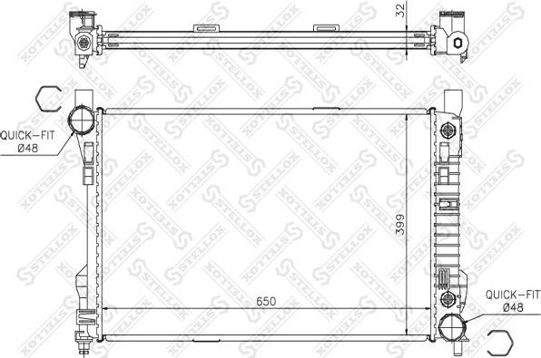 Stellox 10-25386-SX - Радіатор, охолодження двигуна autozip.com.ua