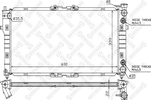 Stellox 10-25254-SX - Радіатор, охолодження двигуна autozip.com.ua