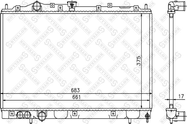 Stellox 10-25258-SX - Радіатор, охолодження двигуна autozip.com.ua