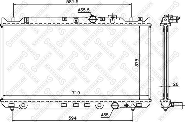 Stellox 10-25275-SX - Радіатор, охолодження двигуна autozip.com.ua