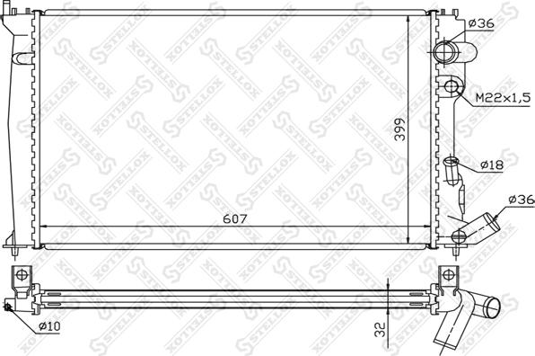 Stellox 10-25272-SX - Радіатор, охолодження двигуна autozip.com.ua