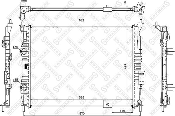 Stellox 10-26589-SX - Радіатор, охолодження двигуна autozip.com.ua