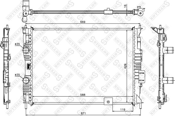 Stellox 10-26588-SX - Радіатор, охолодження двигуна autozip.com.ua