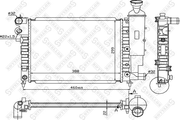 Stellox 10-26098-SX - Радіатор, охолодження двигуна autozip.com.ua