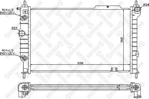 Stellox 10-26011-SX - Радіатор, охолодження двигуна autozip.com.ua