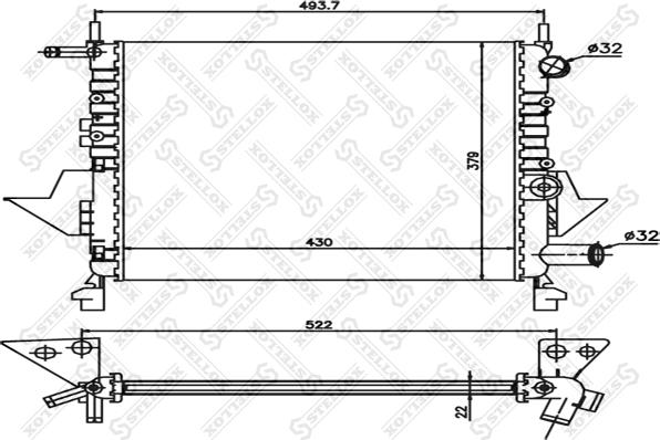 Stellox 10-26190-SX - Радіатор, охолодження двигуна autozip.com.ua