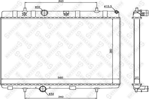 Stellox 10-26119-SX - Радіатор, охолодження двигуна autozip.com.ua