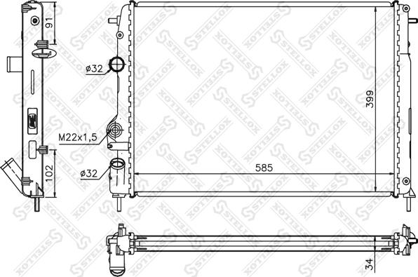 Stellox 10-26174-SX - Радіатор, охолодження двигуна autozip.com.ua