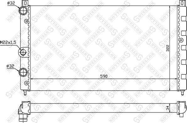 Stellox 10-26236-SX - Радіатор, охолодження двигуна autozip.com.ua