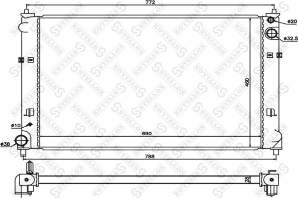 Stellox 10-26706-SX - Радіатор, охолодження двигуна autozip.com.ua