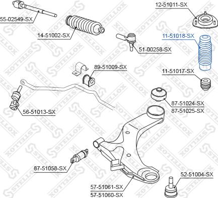 Stellox 11-51018-SX - Пильник амортизатора, захисний ковпак autozip.com.ua