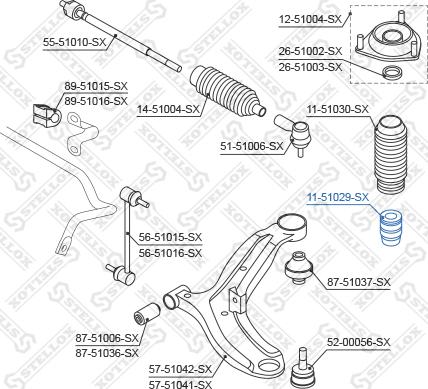 Stellox 11-51029-SX - Відбійник, буфер амортизатора autozip.com.ua
