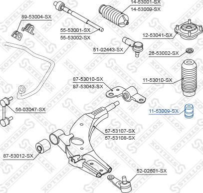 Stellox 11-53009-SX - Відбійник, буфер амортизатора autozip.com.ua