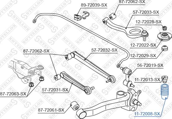 Stellox 11-72008-SX - Пильник амортизатора, захисний ковпак autozip.com.ua