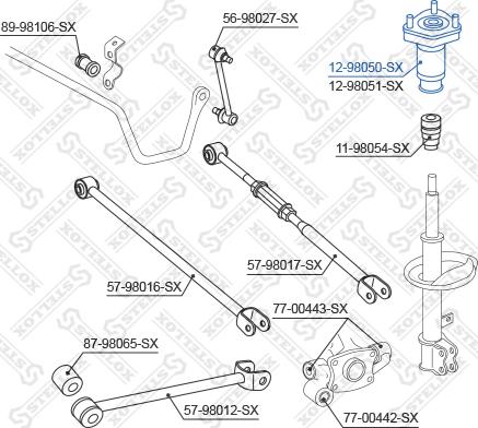 Stellox 12-98050-SX - Опора стійки амортизатора, подушка autozip.com.ua