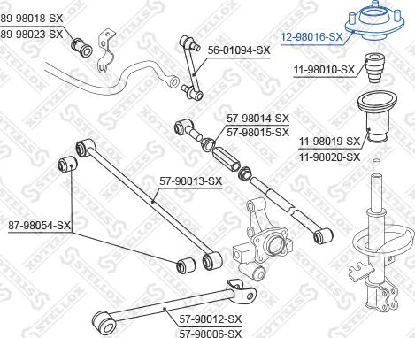 Stellox 12-98016-SX - Опора стійки амортизатора, подушка autozip.com.ua