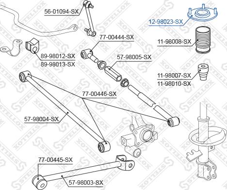 Stellox 12-98023-SX - Опора стійки амортизатора, подушка autozip.com.ua