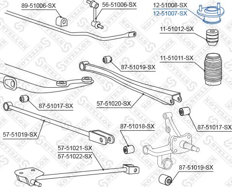 Stellox 12-51007-SX - Опора стійки амортизатора, подушка autozip.com.ua