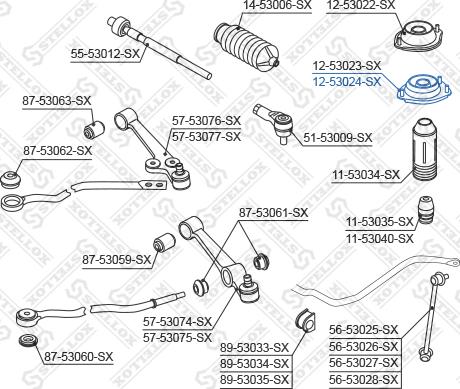 Stellox 12-53024-SX - Опора стійки амортизатора, подушка autozip.com.ua