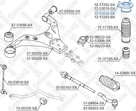 Stellox 12-53020-SX - Опора стійки амортизатора, подушка autozip.com.ua