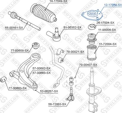 Stellox 12-17069-SX - Опора стійки амортизатора, подушка autozip.com.ua