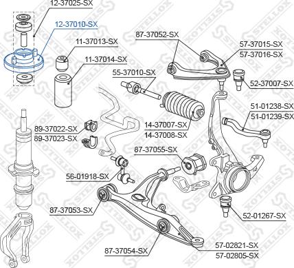 Stellox 12-37010-SX - Втулка амортизатора, подушка autozip.com.ua