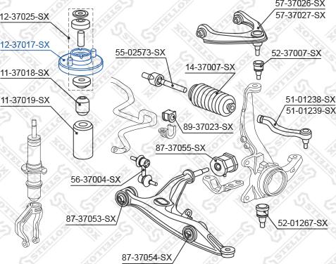 Stellox 12-37017-SX - Опора стійки амортизатора, подушка autozip.com.ua