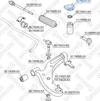 Stellox 12-74025-SX - Опора стійки амортизатора, подушка autozip.com.ua