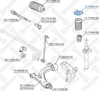 Stellox 12-71049-SX - Опора стійки амортизатора, подушка autozip.com.ua