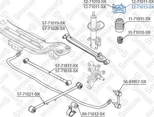 Stellox 12-71013-SX - Опора стійки амортизатора, подушка autozip.com.ua