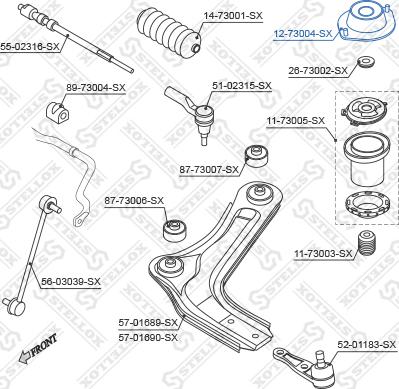 Stellox 12-73004-SX - Опора стійки амортизатора, подушка autozip.com.ua