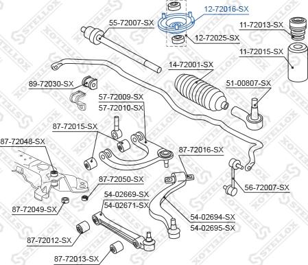 Stellox 12-72016-SX - Опора стійки амортизатора, подушка autozip.com.ua