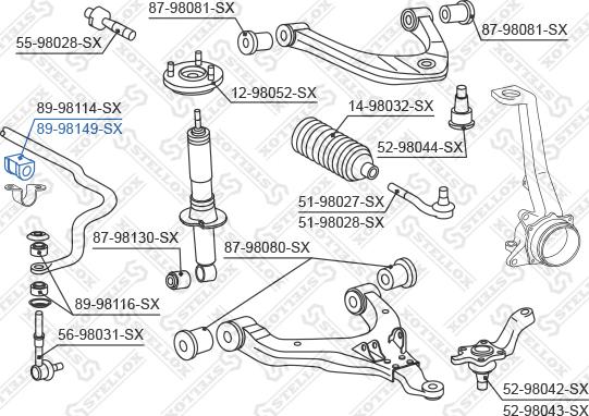 Stellox 89-98149-SX - Втулка, стабілізатор autozip.com.ua