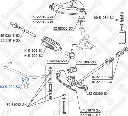 Stellox 89-51022-SX - Втулка, стабілізатор autozip.com.ua