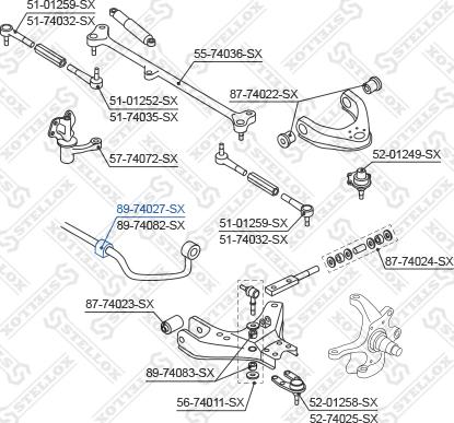 Stellox 89-74027-SX - Втулка, стабілізатор autozip.com.ua