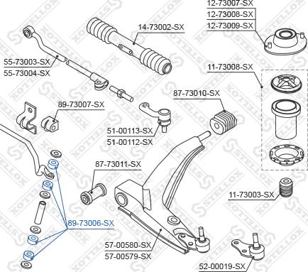 Stellox 89-73006-SX - Втулка, стабілізатор autozip.com.ua