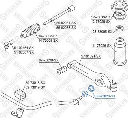 Stellox 89-73020-SX - Втулка, стабілізатор autozip.com.ua