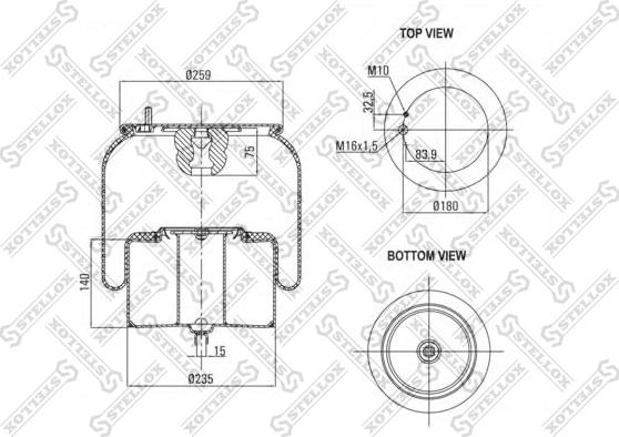 Stellox 84-00141-SX - Кожух пневматичної ресори autozip.com.ua