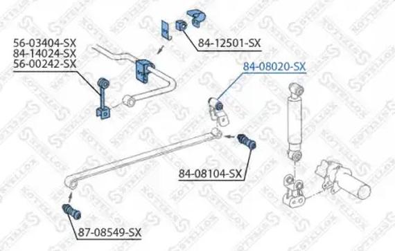 Stellox 84-08020-SX - Сайлентблок, важіль підвіски колеса autozip.com.ua