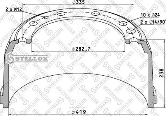 Stellox 85-00043-SX - Гальмівний барабан autozip.com.ua