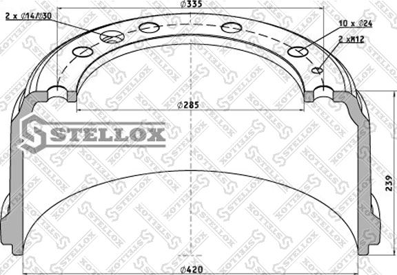 Stellox 85-00189-SX - Гальмівний барабан autozip.com.ua