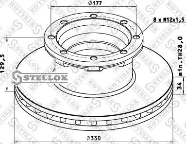 Stellox 85-00801-SX - Гальмівний диск autozip.com.ua