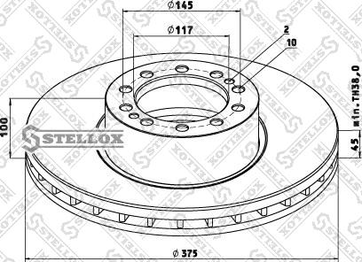 Stellox 85-00803-SX - Гальмівний диск autozip.com.ua