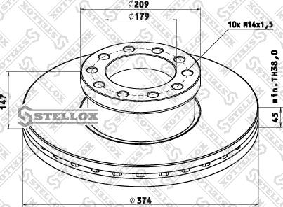 Stellox 85-00802-SX - Гальмівний диск autozip.com.ua