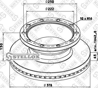 Stellox 85-00812-SX - Гальмівний диск autozip.com.ua