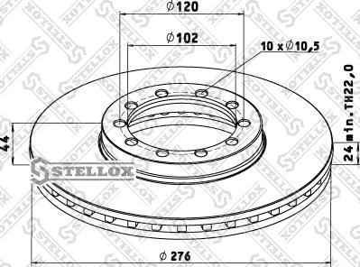Stellox 85-00796-SX - Гальмівний диск autozip.com.ua