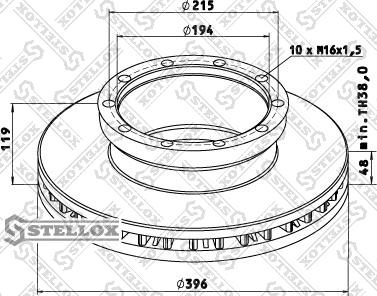 Stellox 85-00750-SX - Гальмівний диск autozip.com.ua