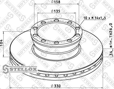 Stellox 85-00710-SX - Гальмівний диск autozip.com.ua