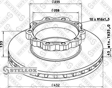 Stellox 85-00713-SX - Гальмівний диск autozip.com.ua